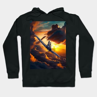 Spitfire Aircraft in the Sunset Aircraft art Hoodie